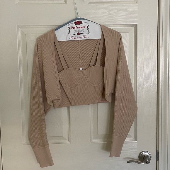 Jonathan Simkhai Viola Bustier and Cardigan Set - Picture 2 of 10